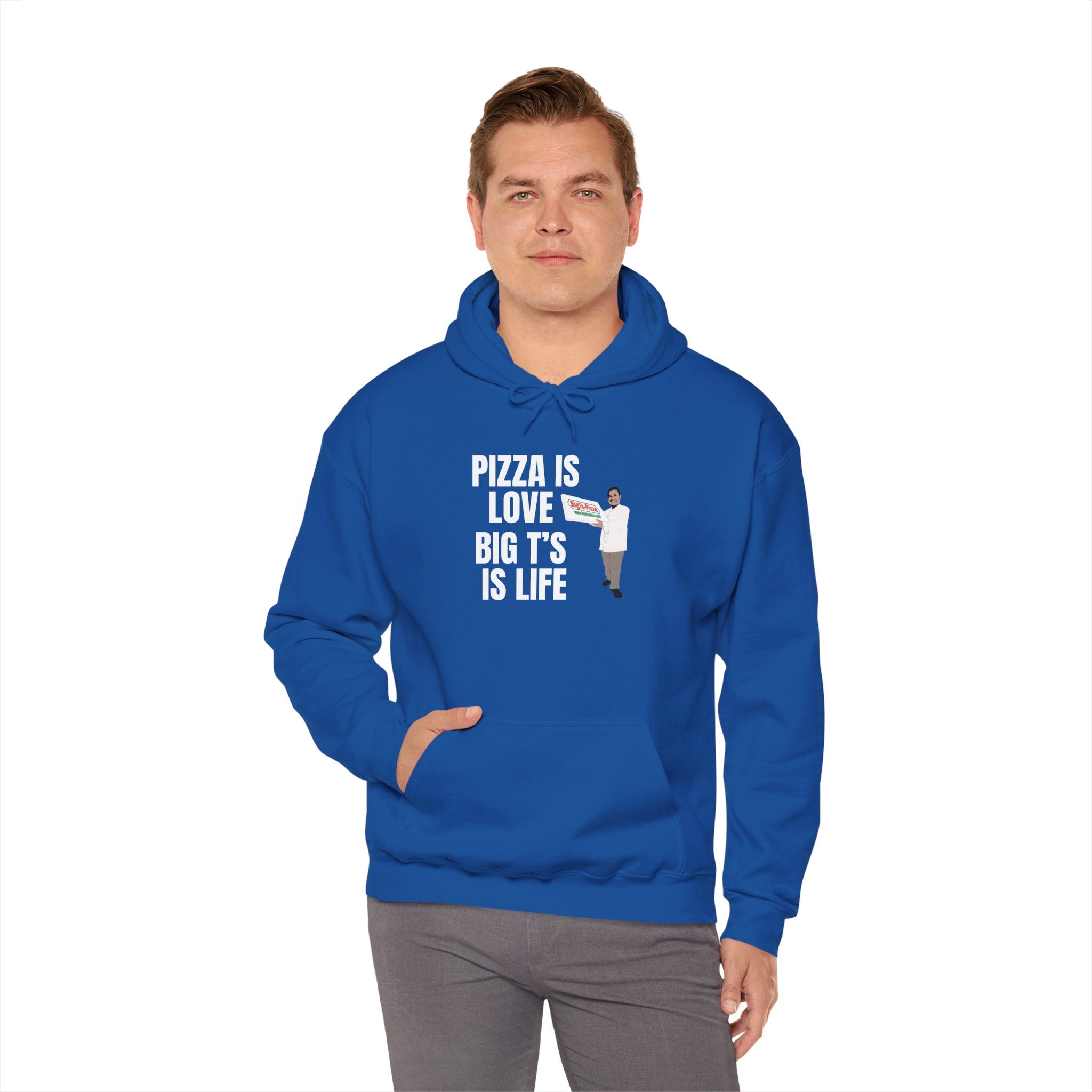 Pizza Is Love Hoodie – Funny Pizza Chef Sweatshirt ("Pizza Is Love Big T's Is Life")