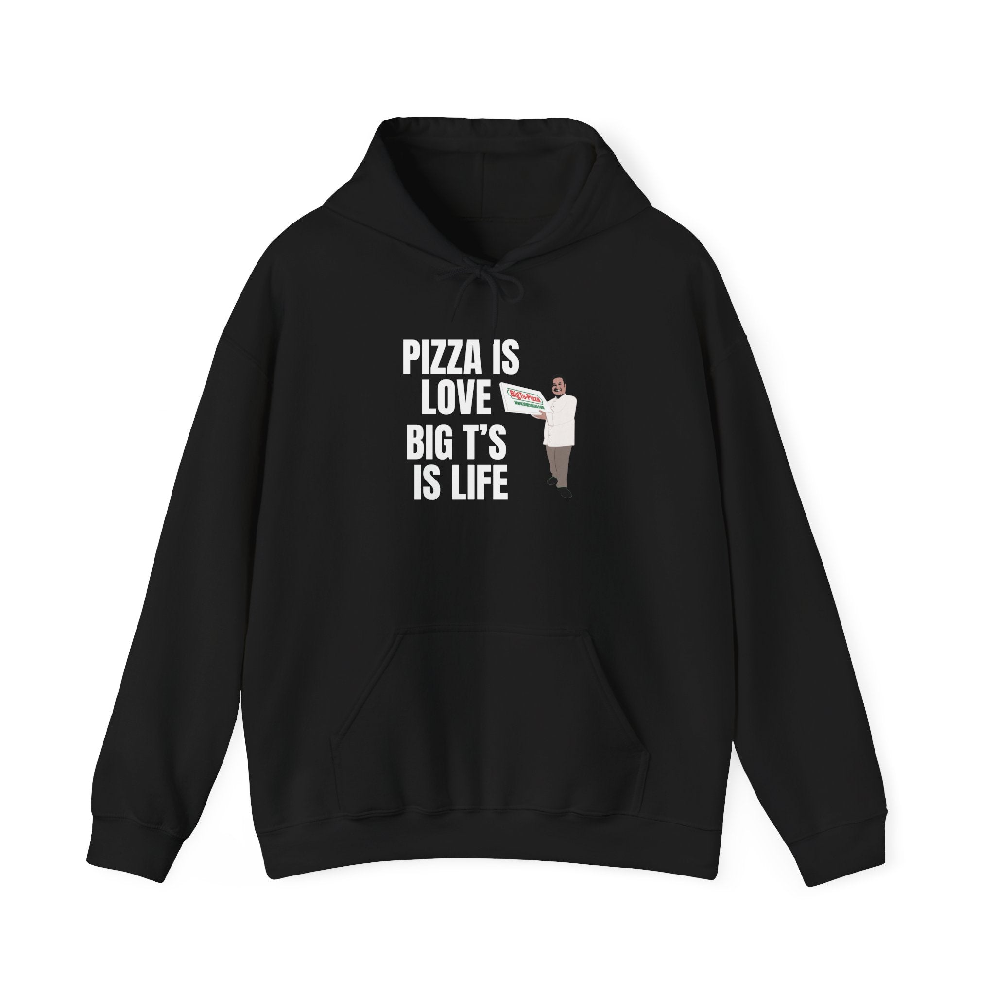 Pizza Is Love Hoodie – Funny Pizza Chef Sweatshirt ("Pizza Is Love Big T's Is Life")