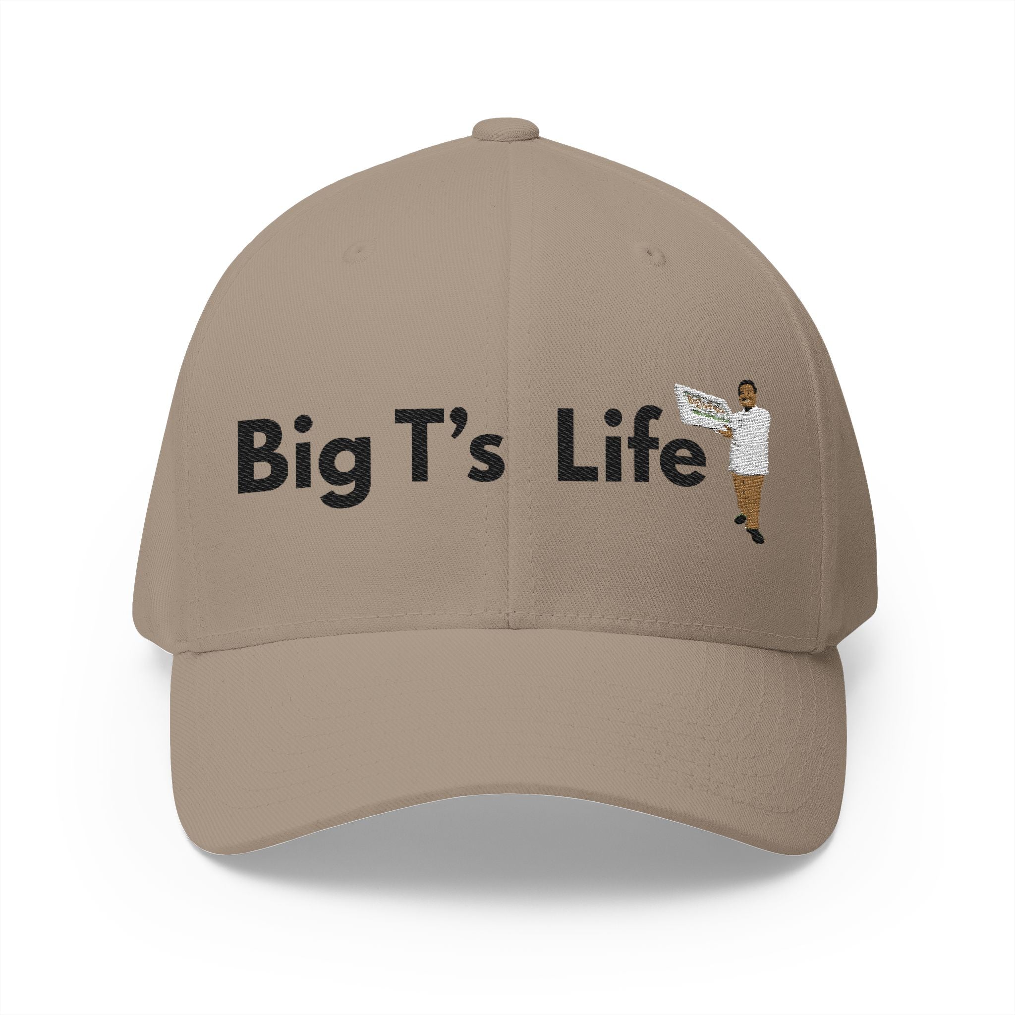 Big T’s Life Embroidered Cap — White Structured Baseball Hat