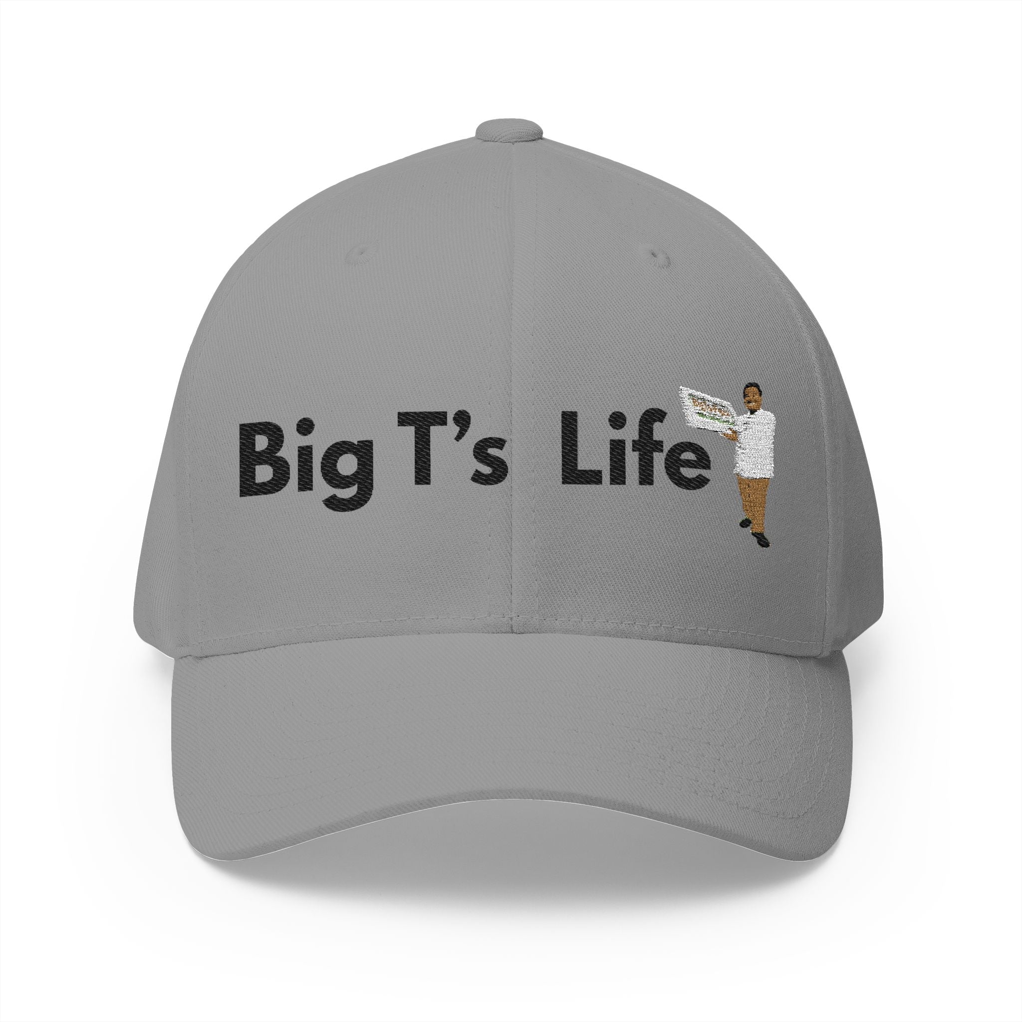 Big T’s Life Embroidered Cap — White Structured Baseball Hat