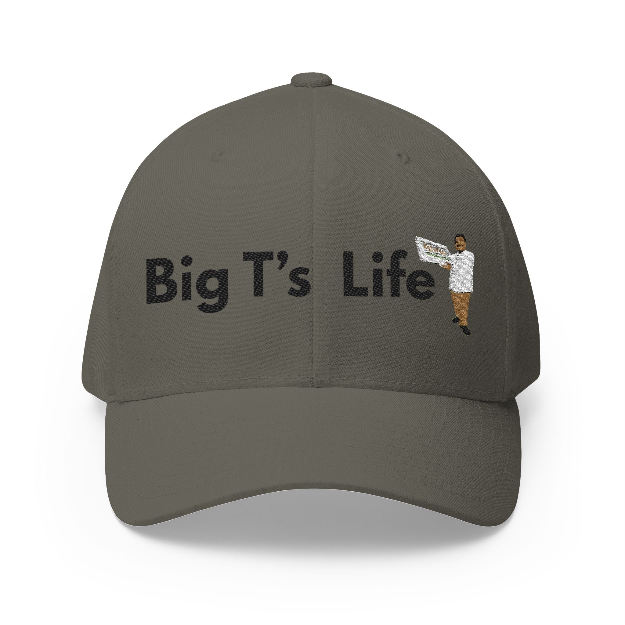 Big T’s Life Embroidered Cap — White Structured Baseball Hat