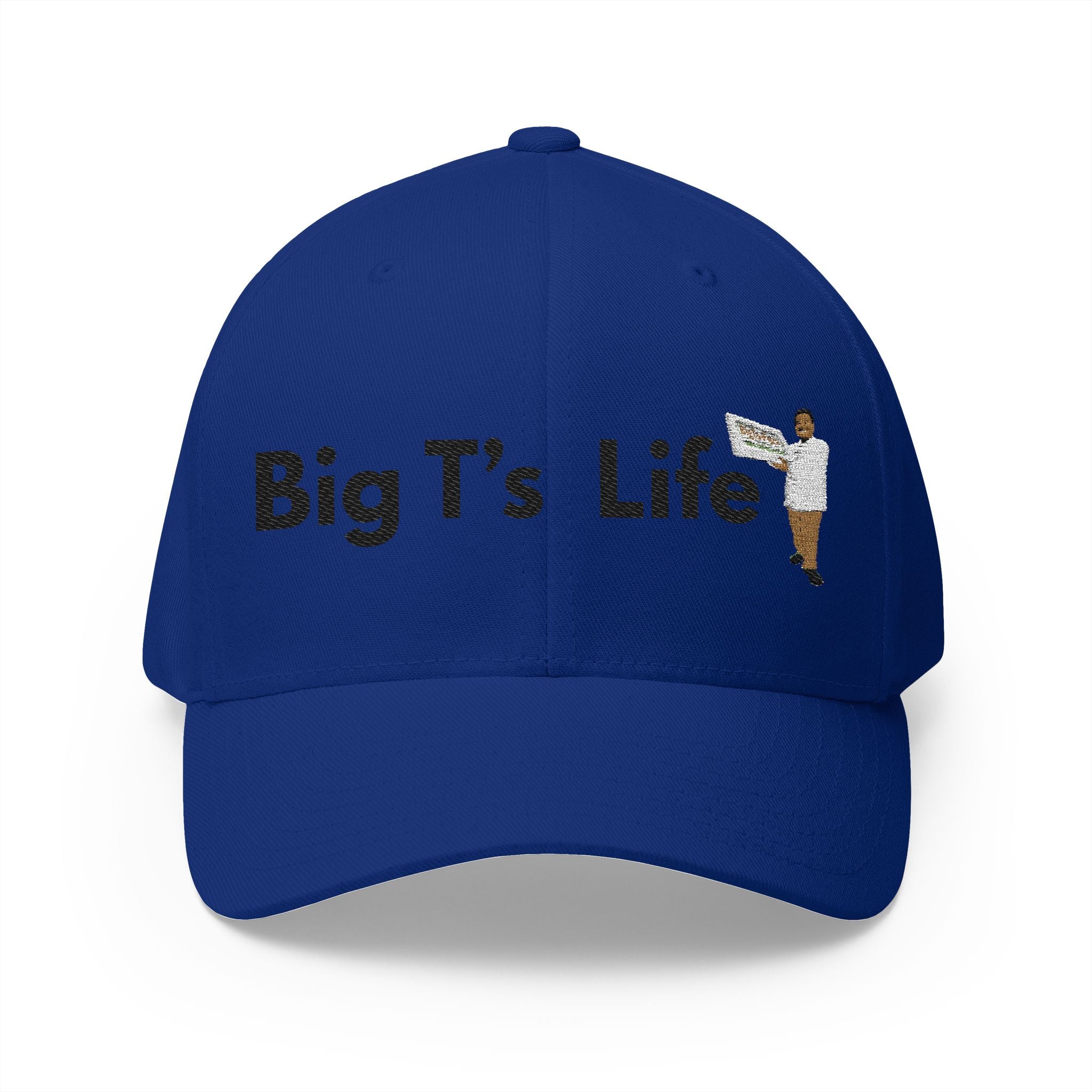 Big T’s Life Embroidered Cap — White Structured Baseball Hat