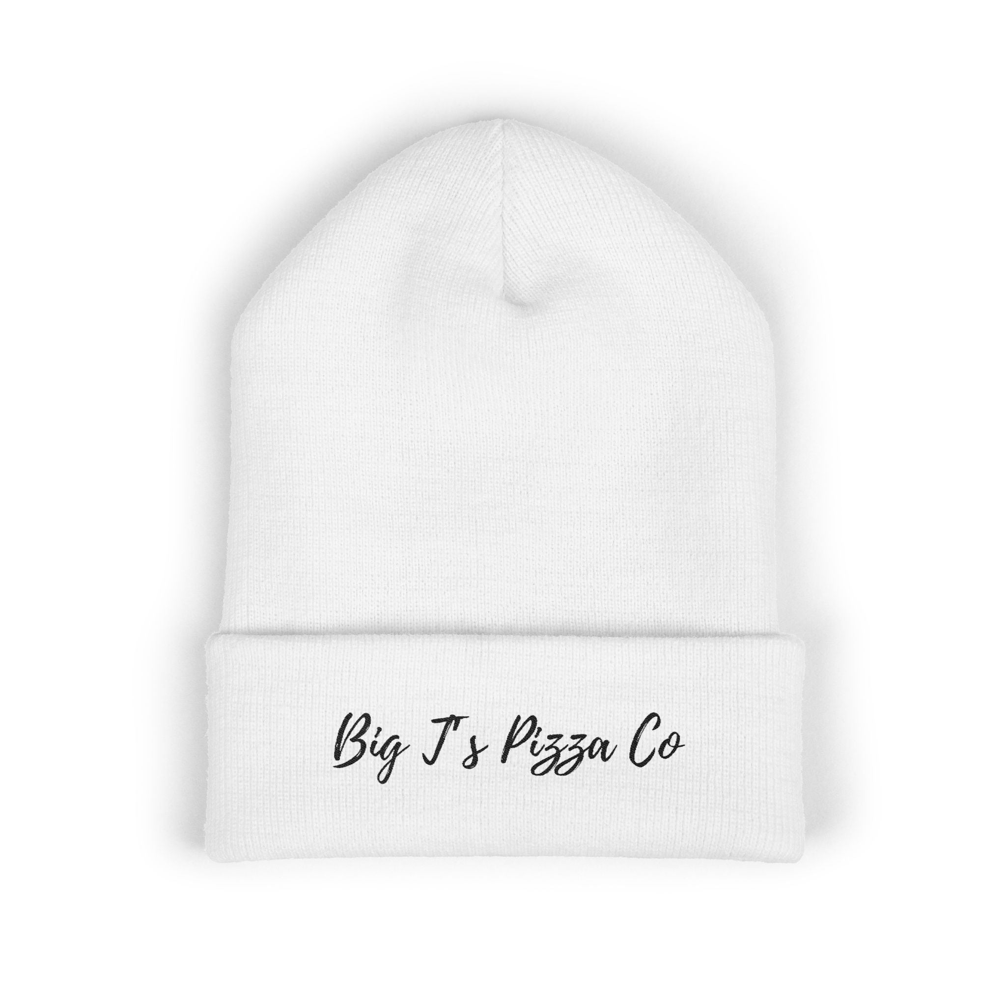 Big J's Pizza Co Embroidered Cuffed Beanie — Cozy Pizza Shop Logo Hat